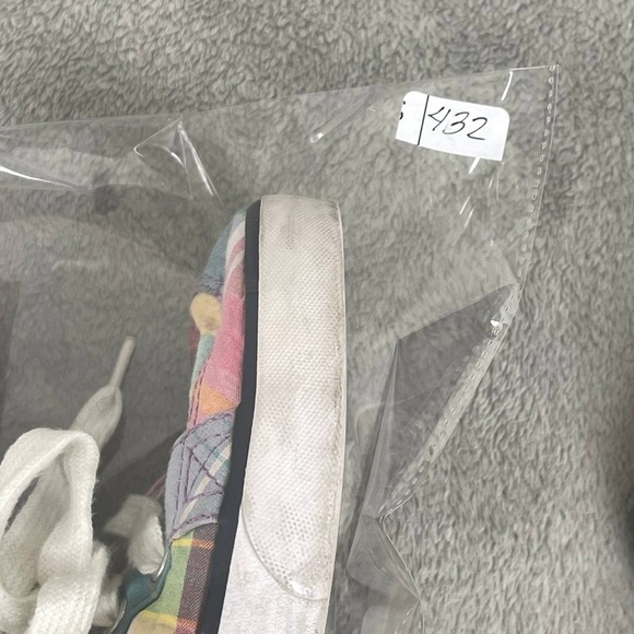 US Polo Ralph Lauren Women’s Size 6 Multicolor Plaid Fabric Sneakers Preppy - Picture 6 of 6